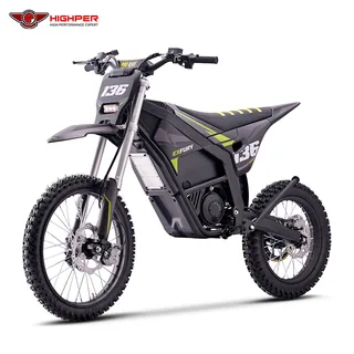 Фото электро питбайка Highper Electric Off-Road Dirt Bike QS 8KW/10KW 72V Battery 19/16" Wheels HP136E